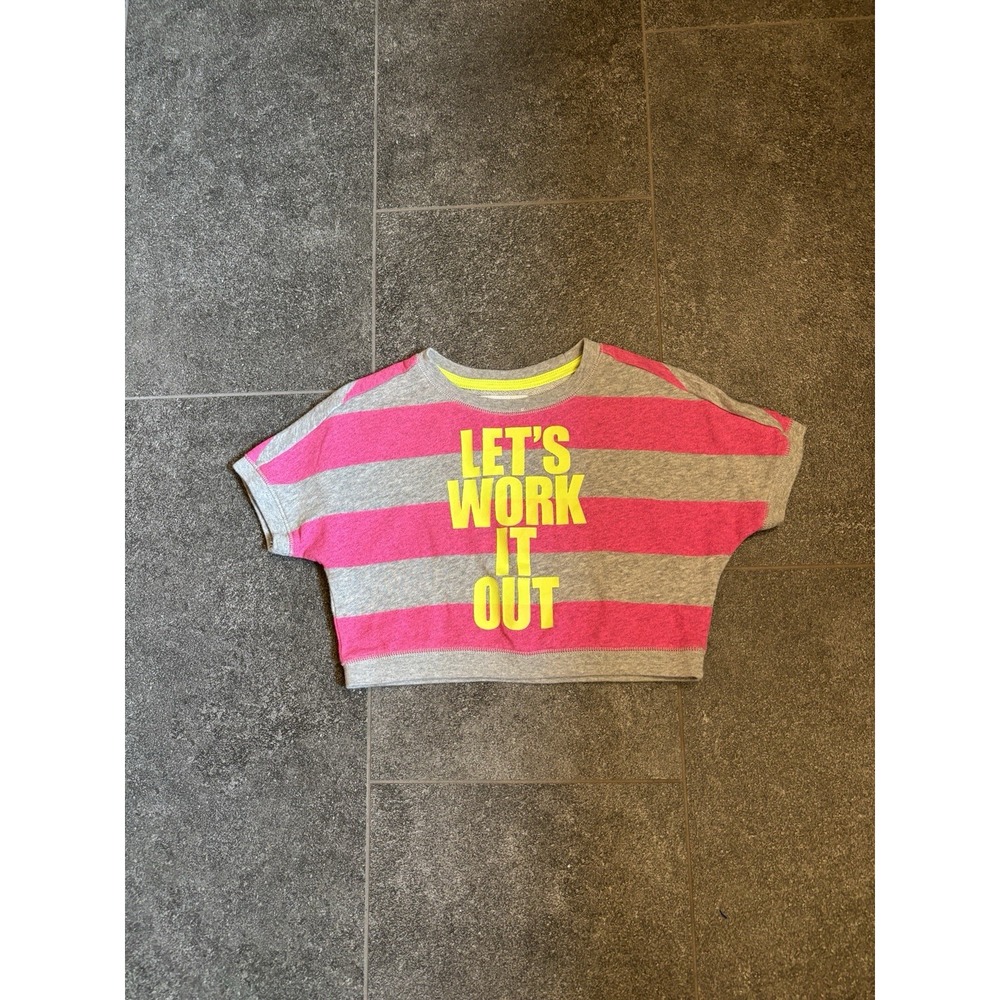 PS activate Shirt Size 5 Kids Neon Stripe Crop Top
